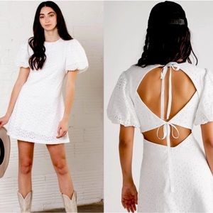 Apricot Rose Mini Dress- White | FREE PEOPLE XS NWT